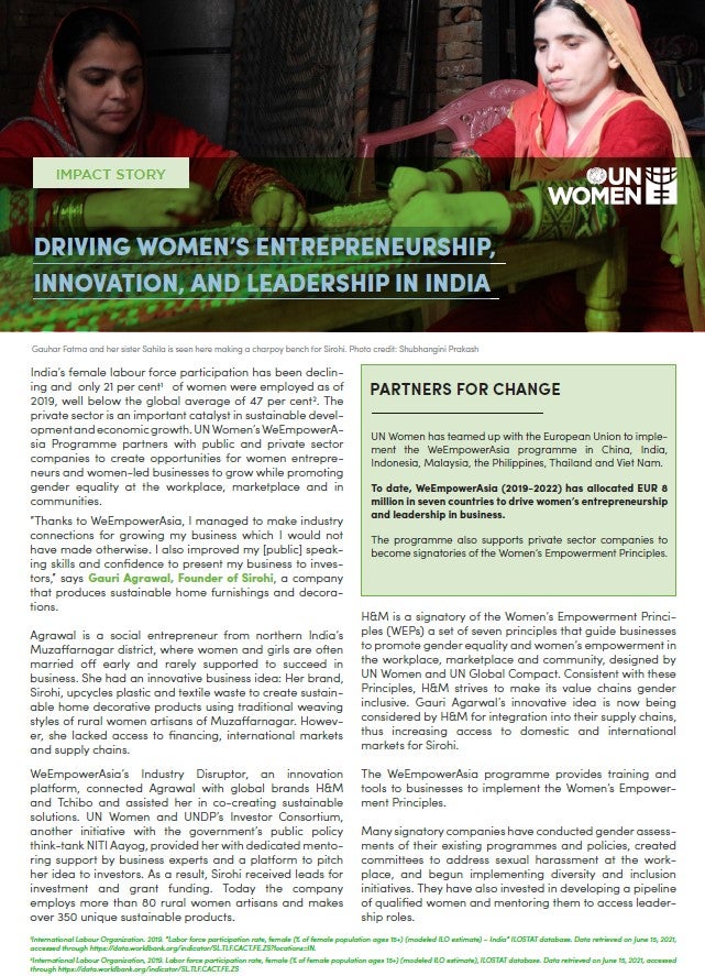 Driving Womens Entrepreneurship Innovation And Leadership In India Un Women Asia Pacific 